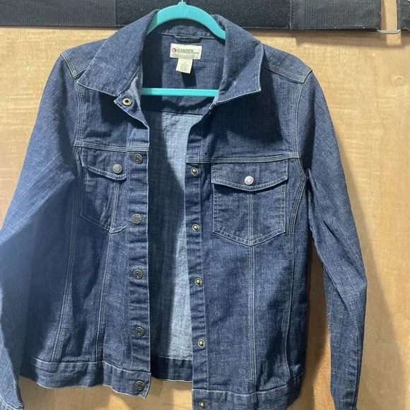 Gander Mountain Jacket women's Medium Dark Wash Denim Jean Coat Outdoor Casual - Picture 2 of 12